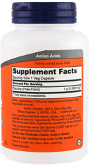 Таурин / Taurine, 1000 мг, растительные капсулы, 100 шт. NOW Foods — фото 2