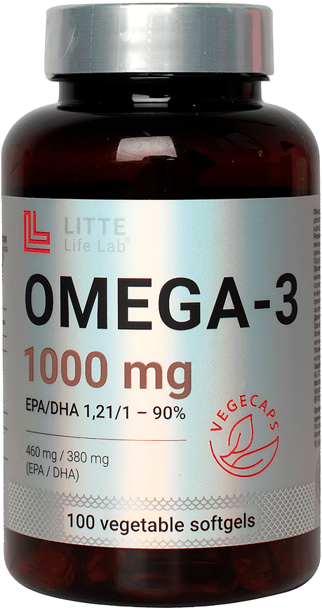 OMEGA-3 Litte Life Lab, 1000 мг, вегетарианские капсулы, 100 шт. Litte Life Lab