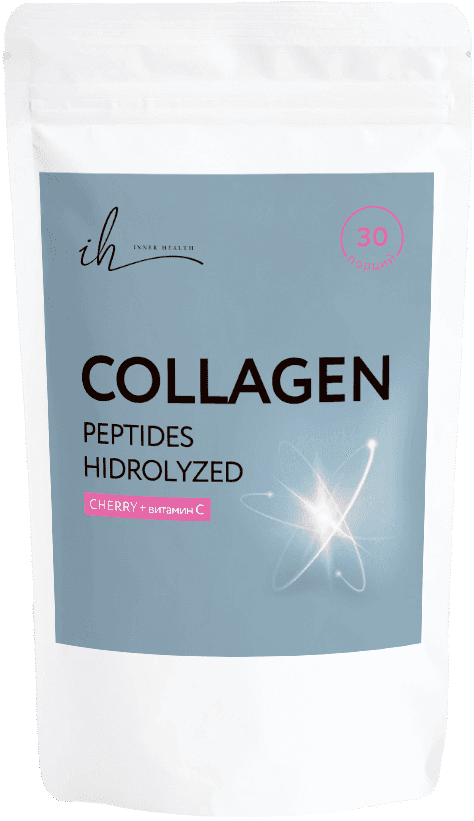 Гидролизованный куриный коллаген, вишня+витамин С, порошок, 90 г. INNER HEALTH