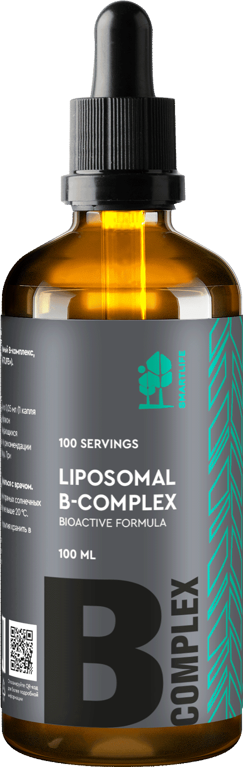 Липосомальный B-Комплекс Биоактивная формула СМАРТЛАЙФ, 100 мл. Liposomal B-Complex BioActive Formula, SMARTLIFE