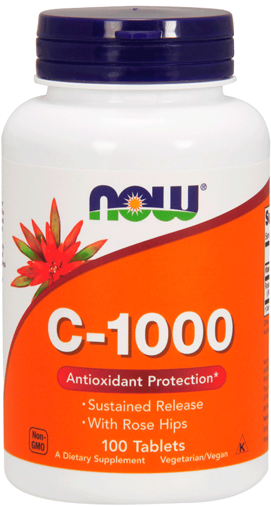 C-1000, Витамин С-1000 мг, таблетки, 100 шт. NOW Foods