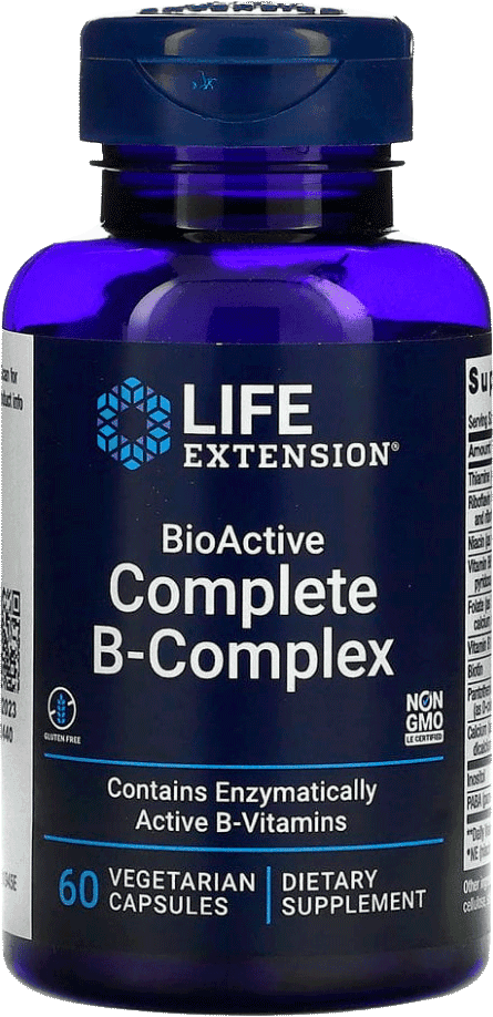 B-complex Полный биоактивный набор витаминов группы B, вегетарианские капсулы, 60 шт. Life Extension