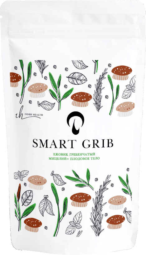 Ежовик гребенчатый мицелий + плодовое тело, порошок, 100 г. INNER HEALTH