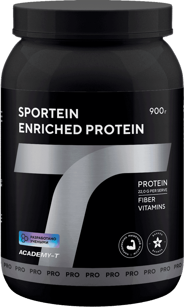 Protein Sportein® Enriched, 900 г, ваниль, порошок, АКАДЕМИЯ-Т