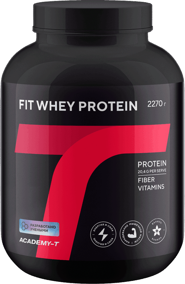 Fit Whey Protein, 2270 г, ваниль, порошок. АКАДЕМИЯ-Т