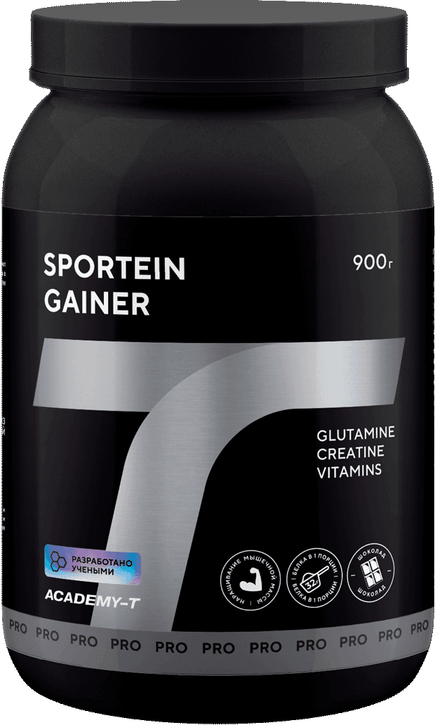 Гейнер Gainer Sportein®, 900 г, шоколад, порошок. АКАДЕМИЯ-Т