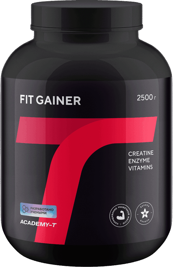 Гейнер Fit Gainer, 2500 г, ваниль, порошок. АКАДЕМИЯ-Т