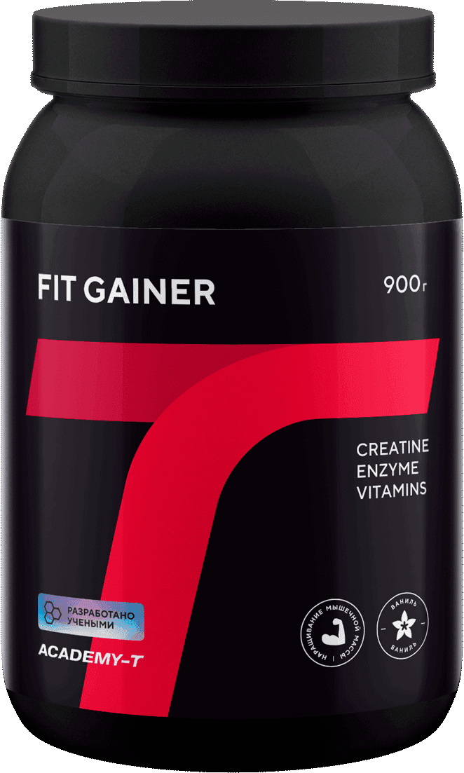 Гейнер Fit Gainer, 900 г, ваниль, порошок. АКАДЕМИЯ-Т