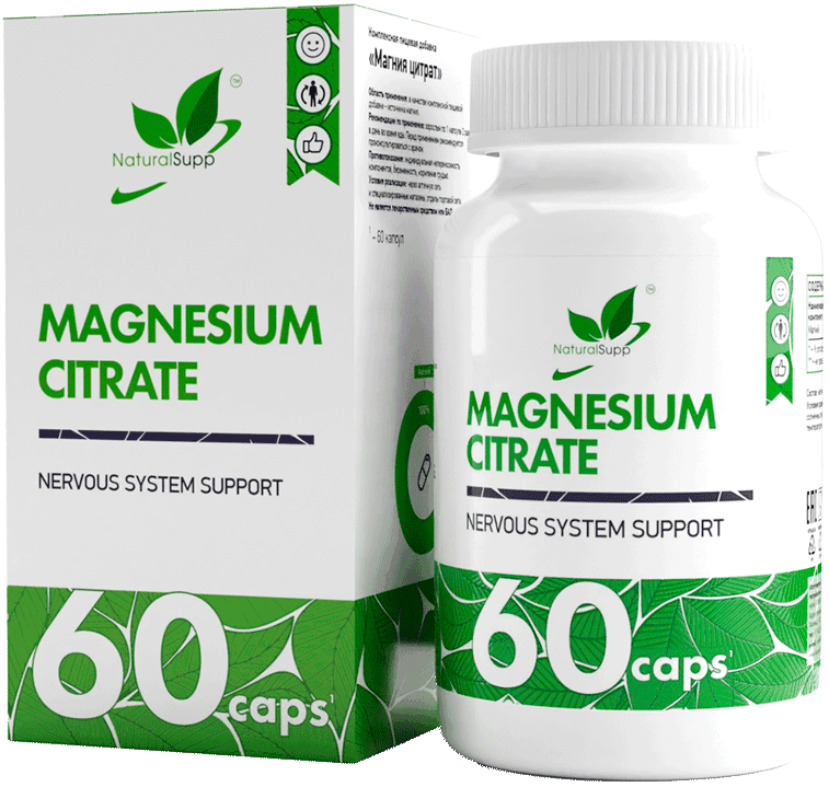 Магний цитрат Magnesium Citrate капсулы, 60 шт. NaturalSupp