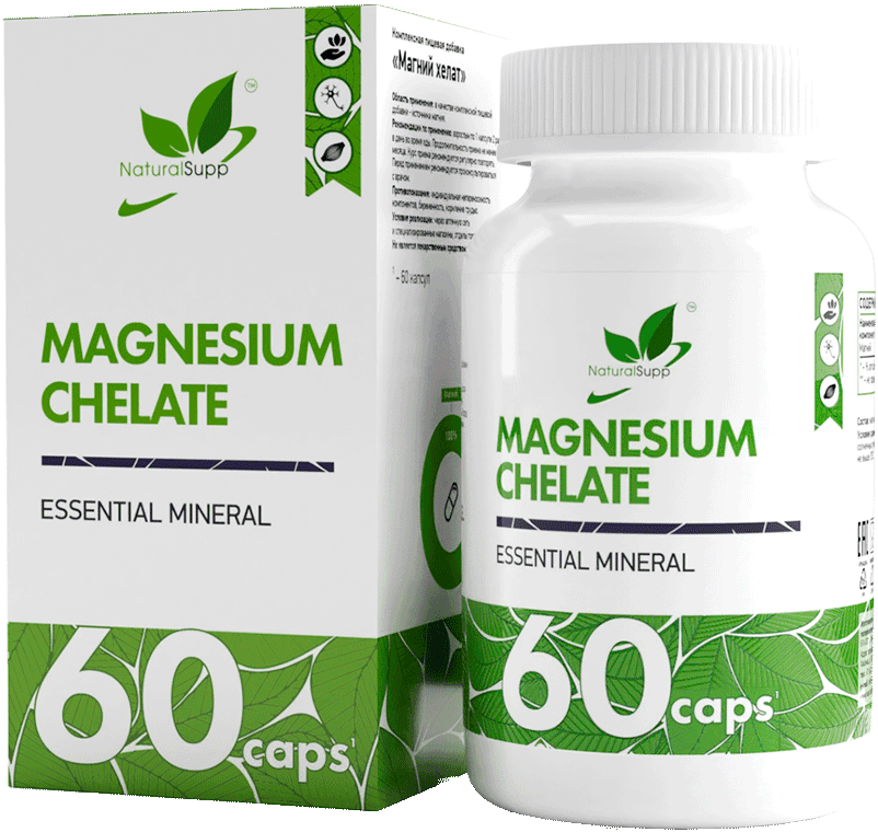 Магний хелат Magnesium chelate капсулы, 60 шт. NaturalSupp