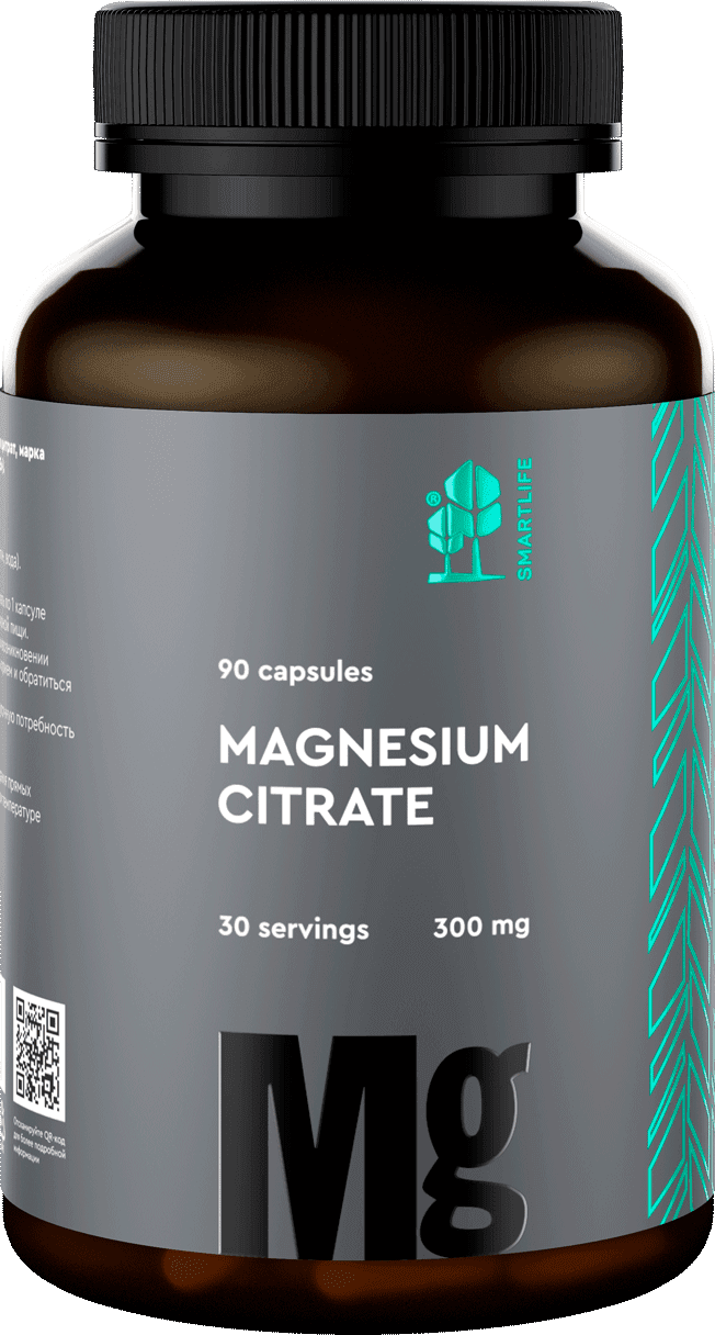 Магний цитрат, капсулы, 90 шт. СМАРТЛАЙФ. Magnesium citrate, SMARTLIFE
